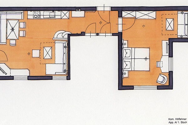 Apartment-Grundriss im Landhaus Katharina in Ramsau am Dachstein