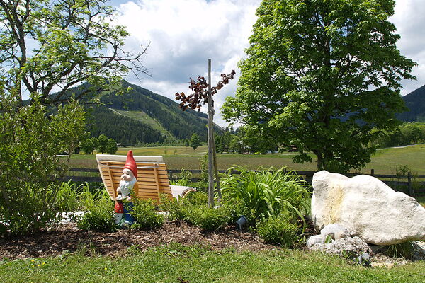 A beautiful garden with a view of the Rittisberg