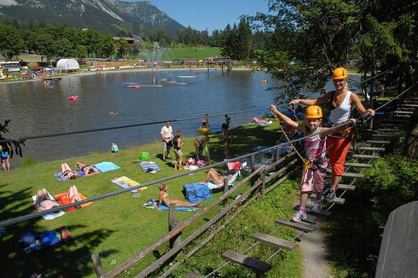 Climbing garden at the bathing lake in Ramsau